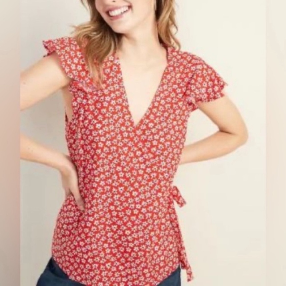 Old Navy • Floral Wrap Top